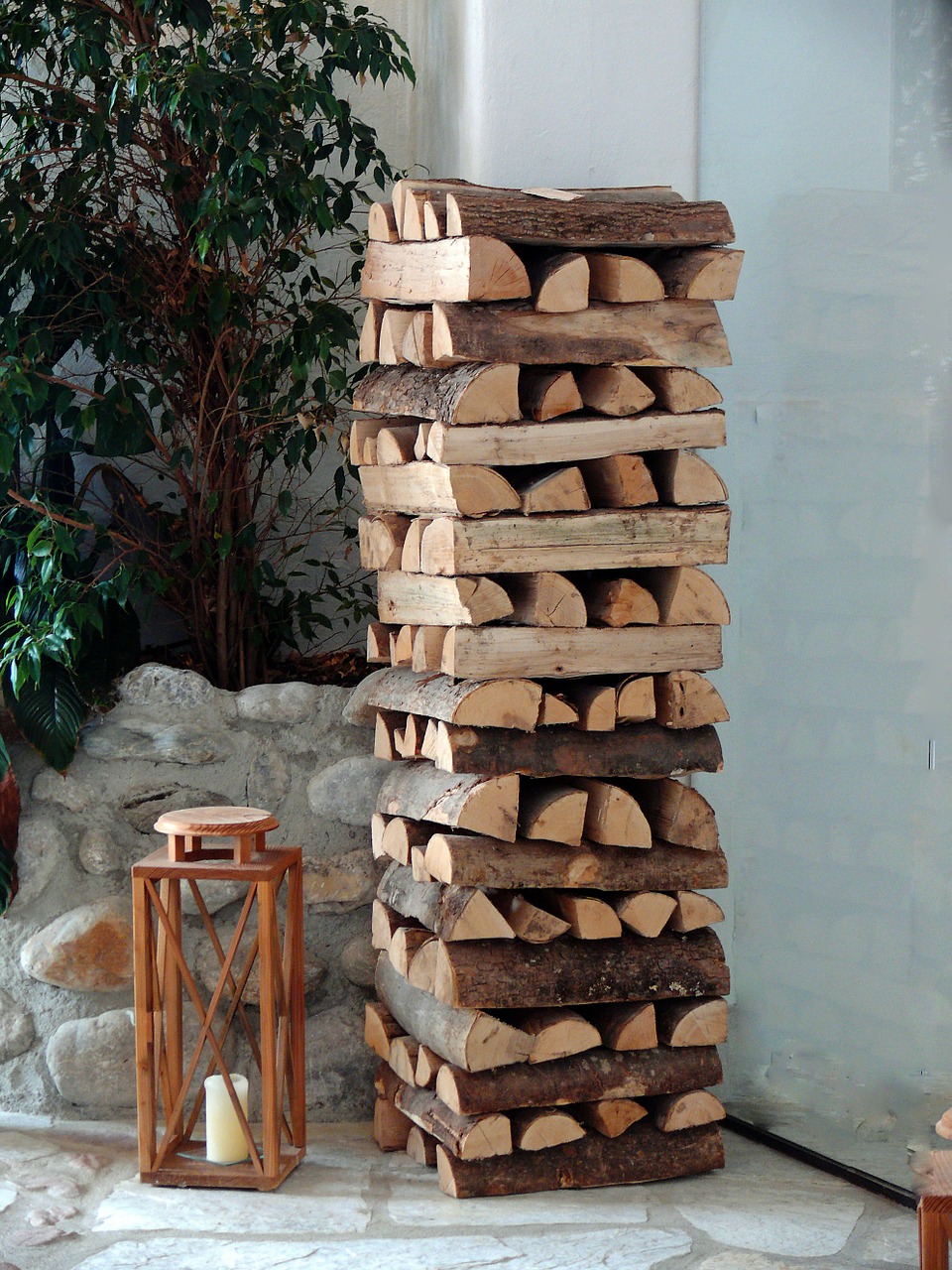 Ensure wood has a season to dry using the crosshatch method.